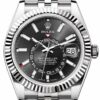 Rolex Sky Dweller Black Dial 18K White Gold Bezel Steel Jubilee Men's Watch 3100034