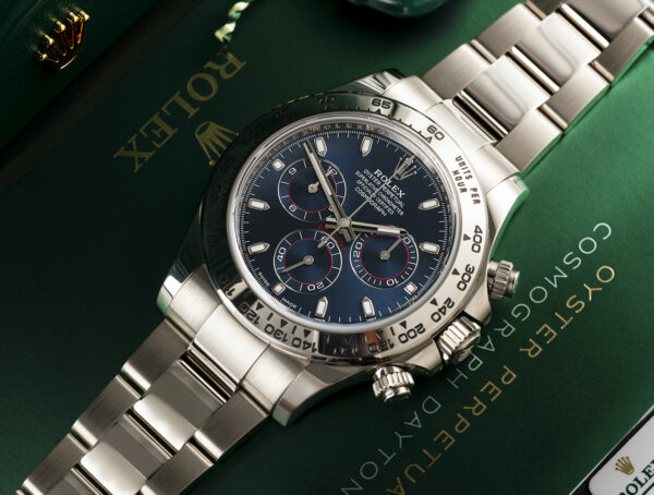 ROLEX COSMOGRAPH DAYTONA WHITE GOLD BLUE DIAL 116509