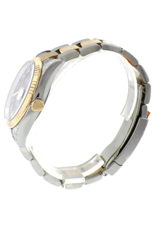 Datejust 36 White mother-of-pearl Diamond Dial Fluted 18K Gold Two Tone Oyster Watch 116233