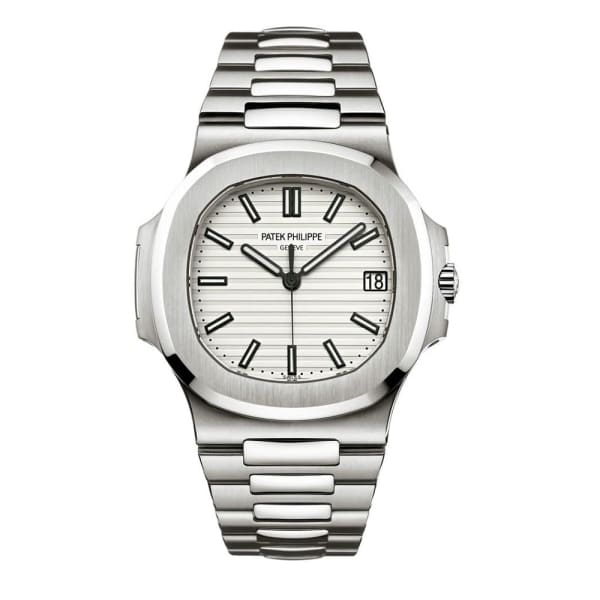 Patek Philippe Nautilus Silvery White Dial Stainless Steel Mens Watch 5711-1A-011