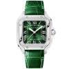 Santos de Cartier Medium Smoky Green Dial Automatic Bracelet/Strap Watch