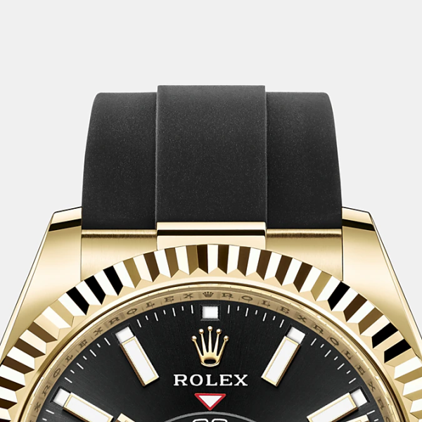 Rolex Sky-Dweller 42mm, 18k Yellow Gold, Oysterflex, Ref# 326238-0009