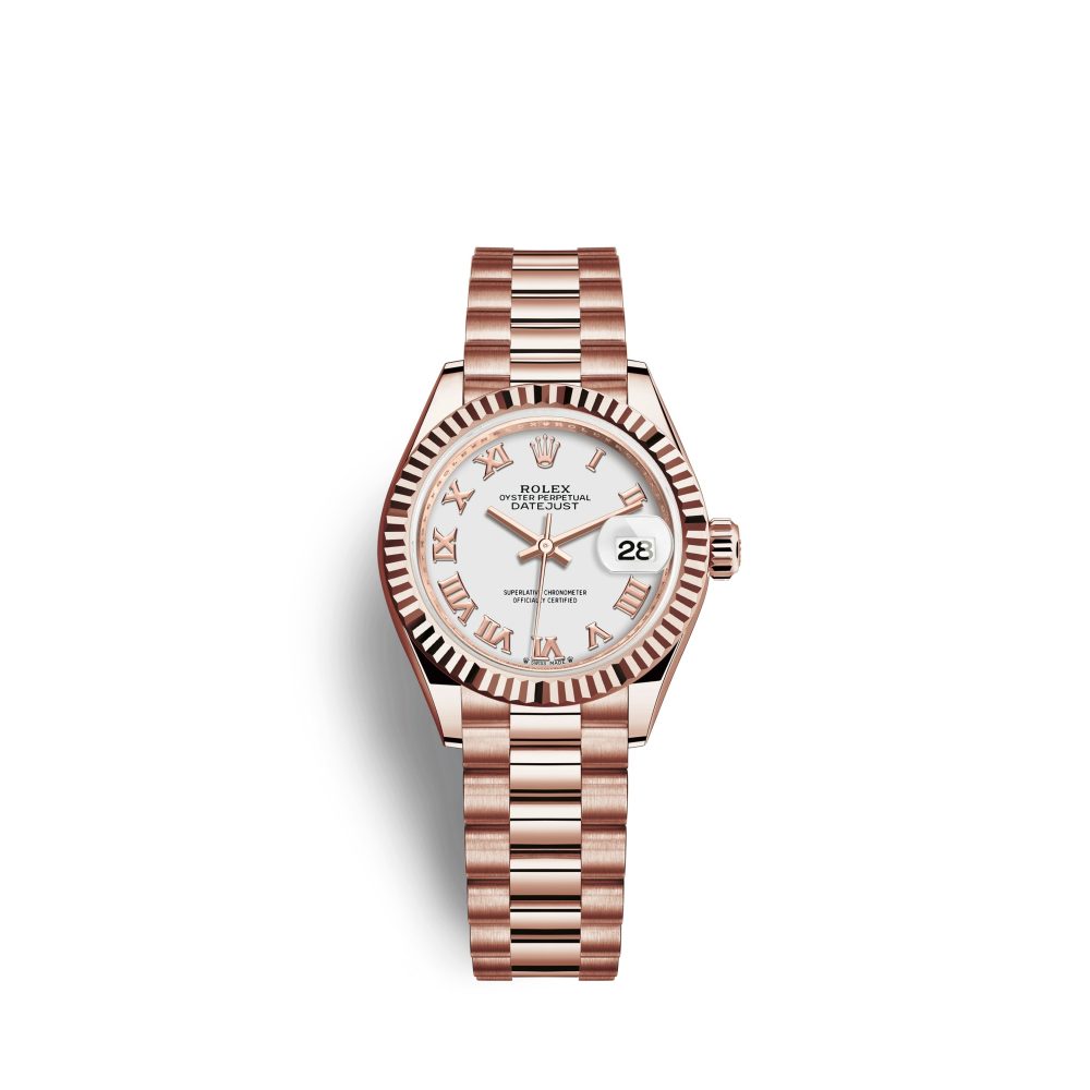 Rolex Lady-Datejust 28, 18k Everose Gold, Ref# 279175-0021