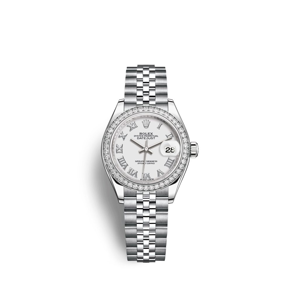 Rolex Lady-Datejust 28, Oystersteel and 18k White Gold, Ref# 279384RBR-0019