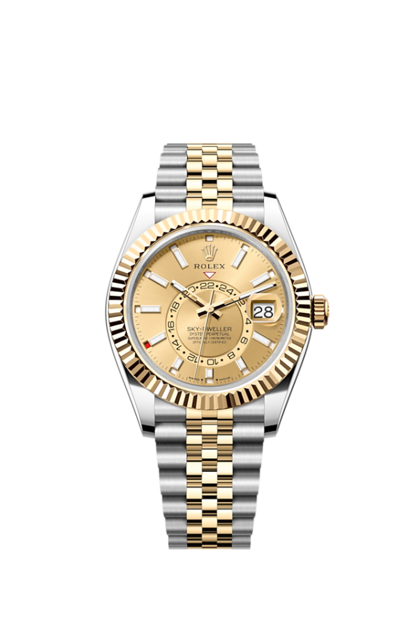 Rolex Sky-Dweller, 42mm, Oystersteel and 18k Yellow Gold, Champagne, Jubilee,Ref# 336933-0002