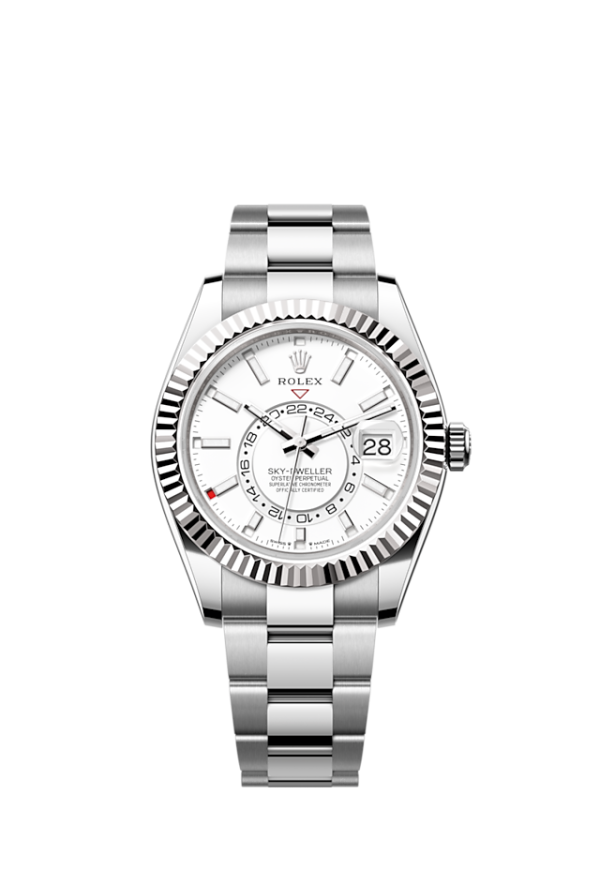 Rolex Sky-Dweller, 42mm, Oystersteel and 18k White Gold, White, Oyster, Ref# 336934-0003