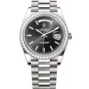 Rolex Day-Date 40 Presidential Black dial, Diamond Bezel, President bracelet, White gold Watch