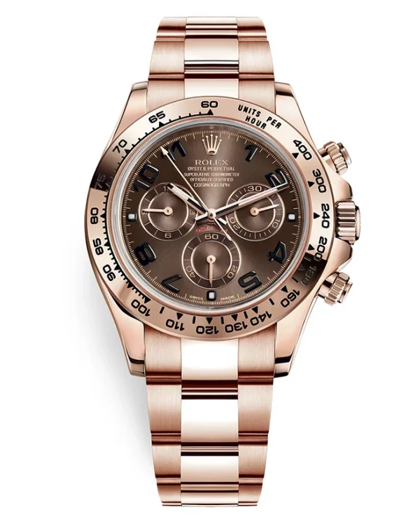 Rolex Daytona, Chocolate dial, Engraved Bezel, Oyster bracelet, Rose gold Watch 116505 choc