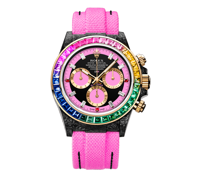 ROLEX Diw Daytona carbon rainbow pink 40mm carbon