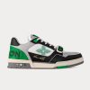 LV Trainer Grained Calf Leather With Monogram Canvas Black Green