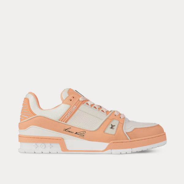 LV Trainers Nubuck  Grained Calf Leather Orange