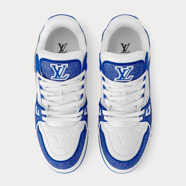 LV Trainers Swarovski Crystals & Monogram-Embossed Blue