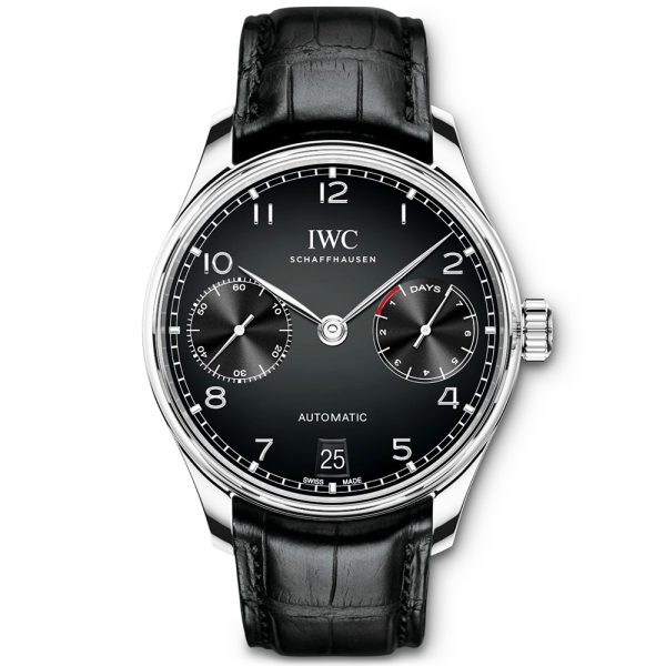 Portugieser 42mm Black Dial Men's Automatic Strap Watch