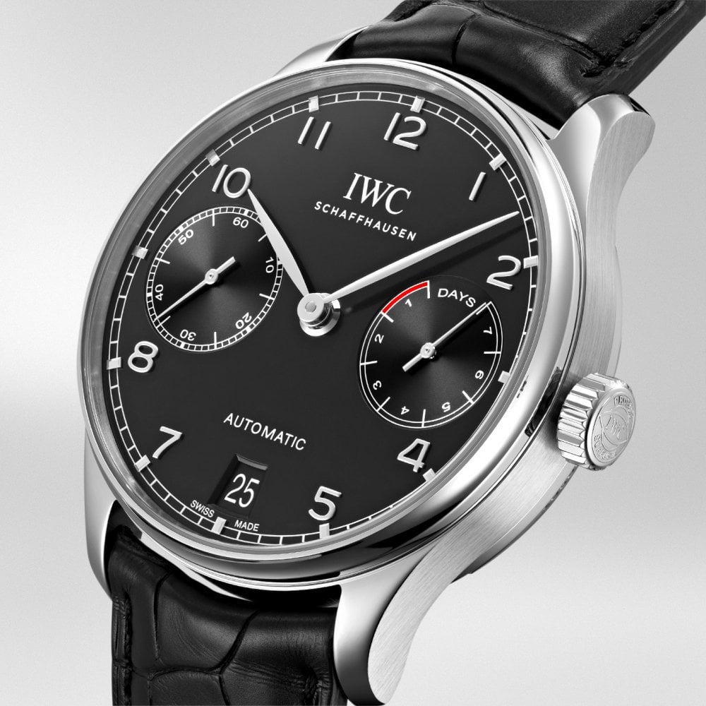 Portugieser 42mm Black Dial Men's Automatic Strap Watch