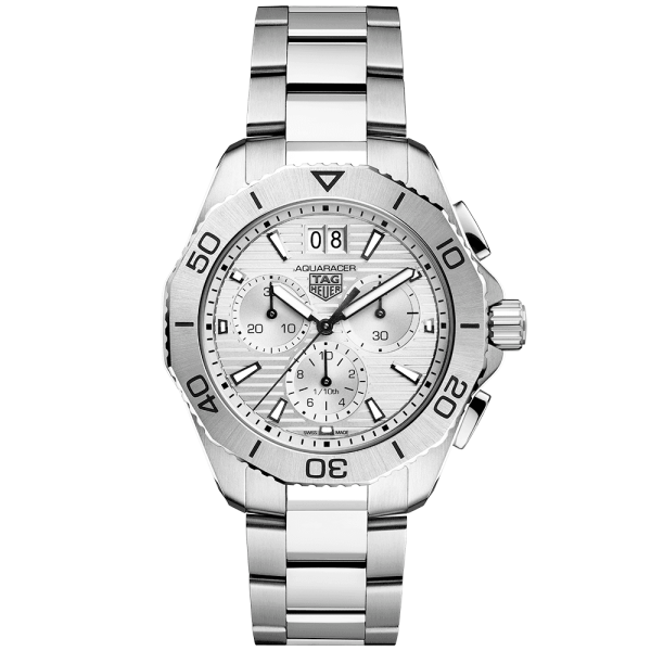 Aquaracer Professional 200 40mm Silver Dial Chronograph Watch