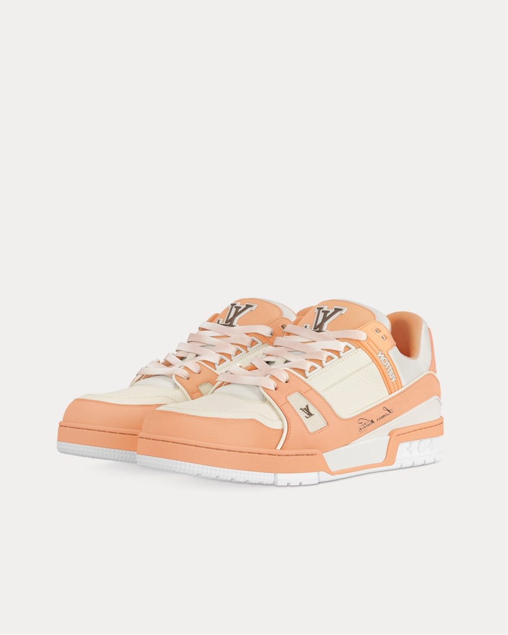 LV Trainers Nubuck  Grained Calf Leather Orange