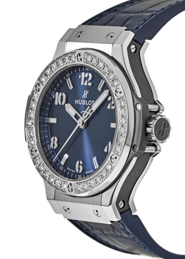 Hublot Big Bang, One Click Steel Blue Diamonds 39mm, Ref# 465.SX.7170.LR.1204