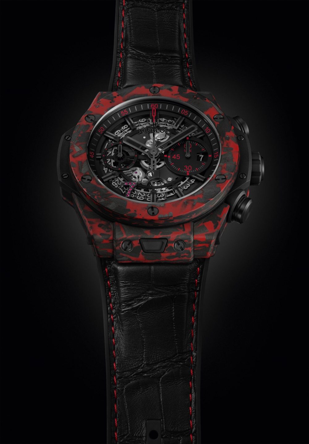 Hublot Big Bang Unico Red Carbon Las Vegas Boutique, Matt Red Frosted carbon, 44mm, Limited Edition, Ref# 421.QV.1113.LR.LVB23