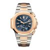 Patek Philippe Nautilus Flyback Chronograph, Date Watch, 18k Rose Gold and Stainless Steel, 40,5 mm, Ref# 5980/1AR-001