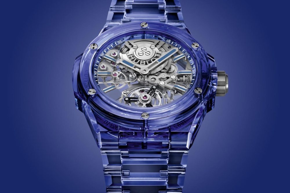 Hublot Big Bang Integrated Tourbillon Full Blue Sapphire, 43mm, Ref# 455.JL.0120.JL