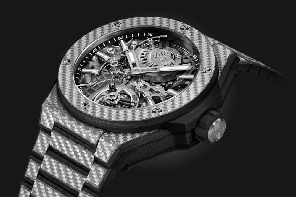 Hublot Big Bang Integrated Tourbillon Full Carbon, 43mm, Carbon Fiber and Texalium® Upper Layer, Ref# 455.YS.0170.YS