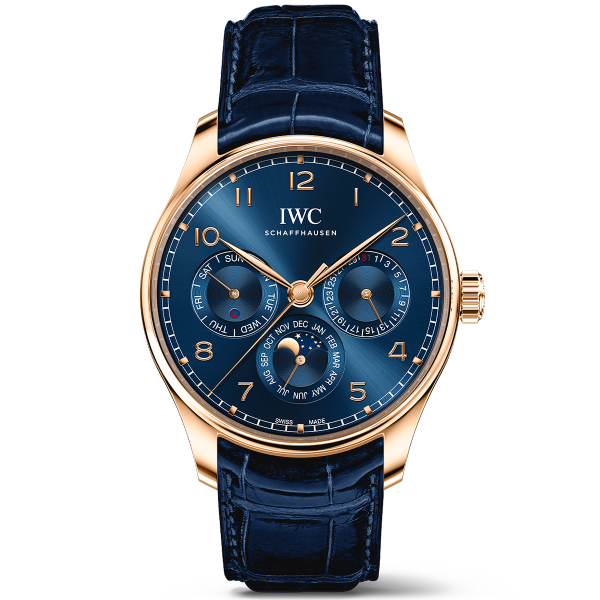 Portugieser Perpetual Calendar 42mm 18ct Rose Gold Blue Dial Watch