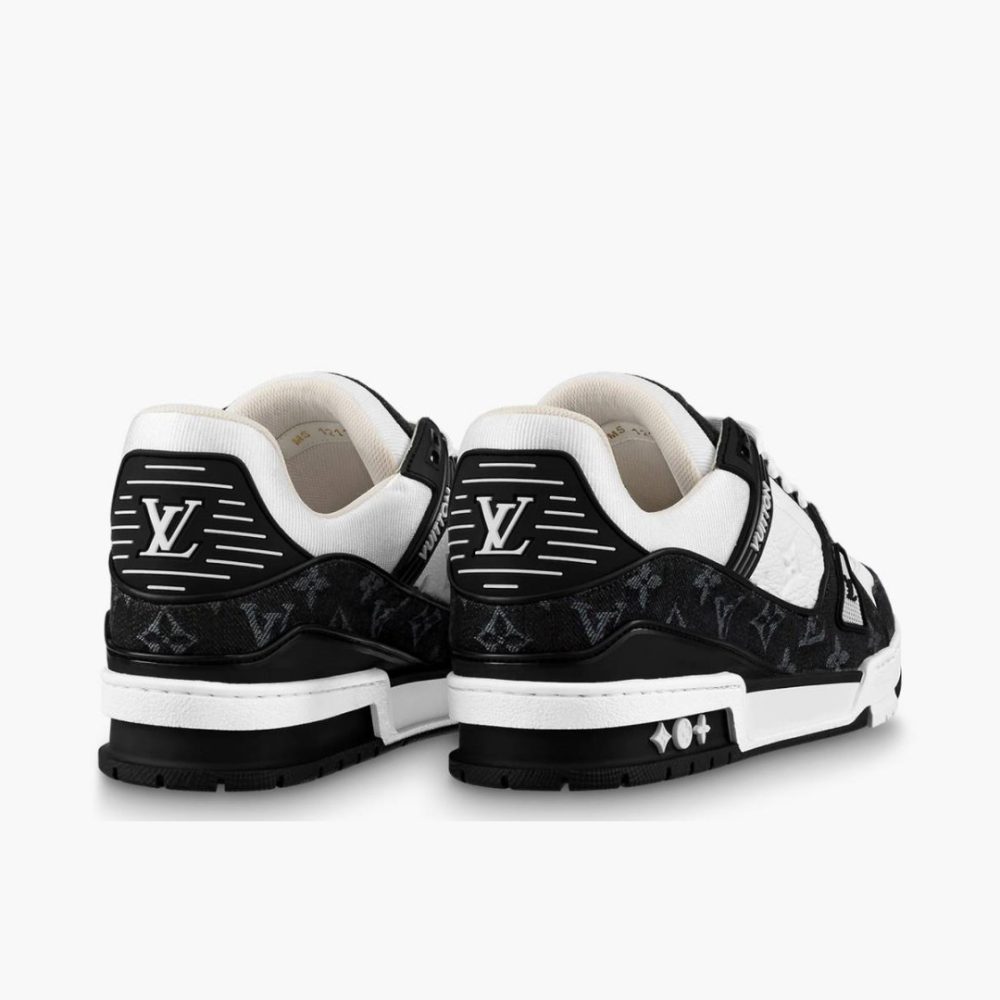 LV Trainer Velcro Strap Monogram Denim Black White