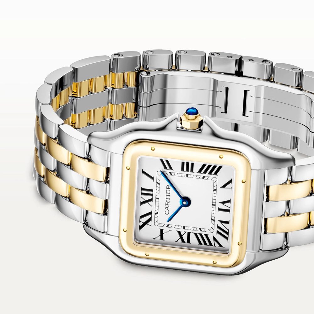 Panthère de Cartier Large 18ct Yellow Gold & Steel Bracelet Watch