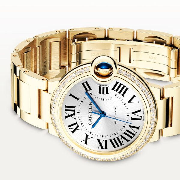 Ballon Bleu de Cartier 36mm 18ct Yellow Gold Diamond Bezel Watch