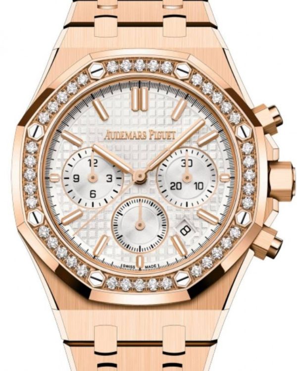 Audemars Piguet Royal Oak Selfwinding Chronograph 38mm Rose Gold Silver Dial 26715OR.ZZ.1356OR.01