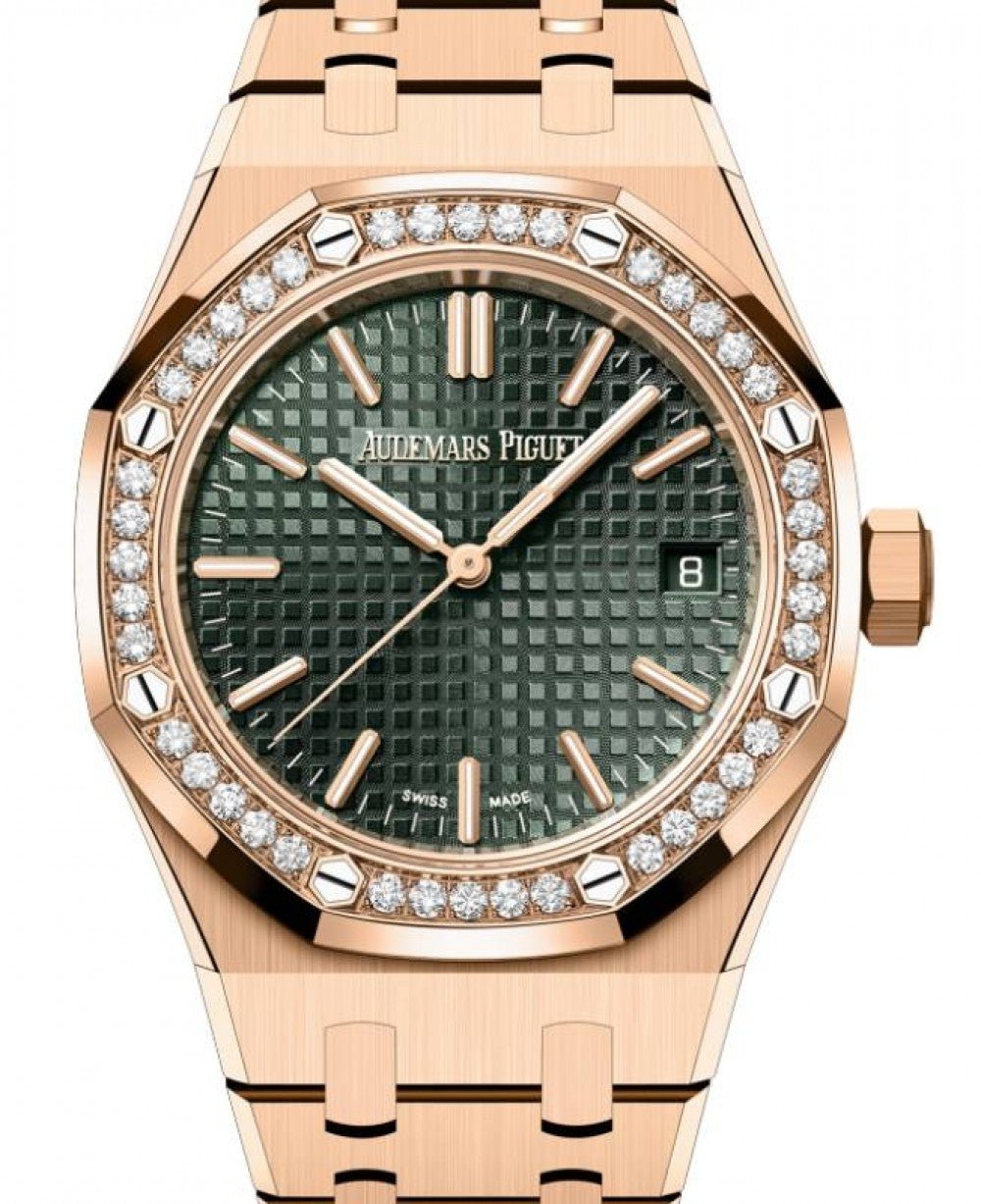 Audemars Piguet Royal Oak Selfwinding Rose Gold 37mm Khaki Dial Diamond 15551OR.ZZ.1356OR.03