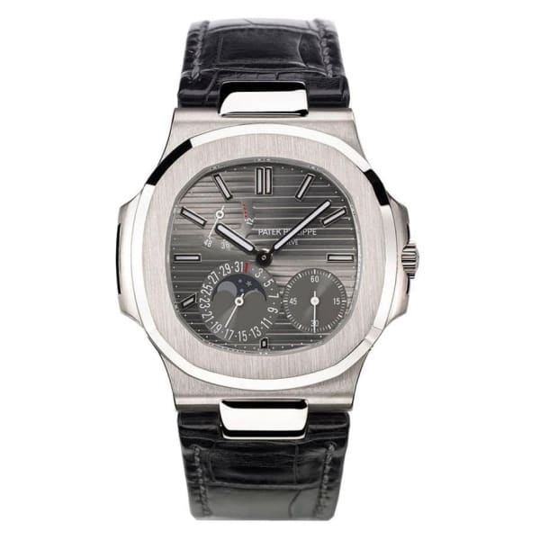 Patek Philippe Nautilus Date, Moon Phases Watch, 18k White Gold, 40mm, Ref# 5712G-001