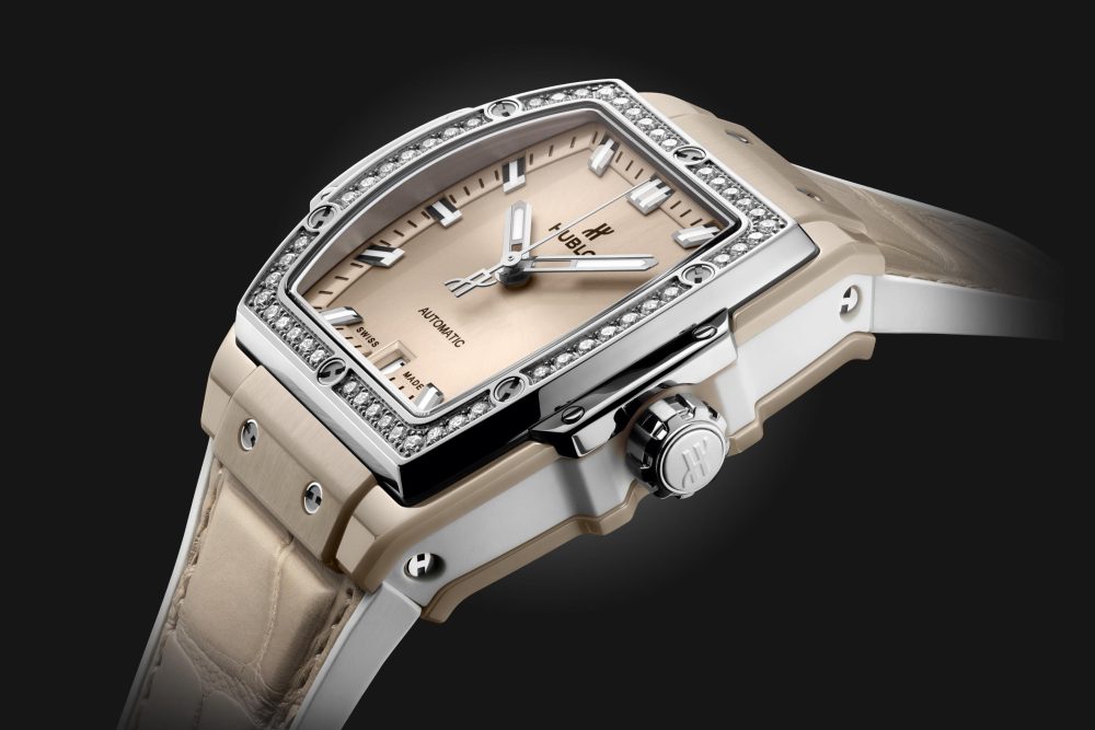 Hublot Spirit of Big Bang BEIGE CERAMIC TITANIUM DIAMONDS Ref# 665.CZ.891B.LR.1204