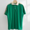 Green, Black and light-pink polo shirts