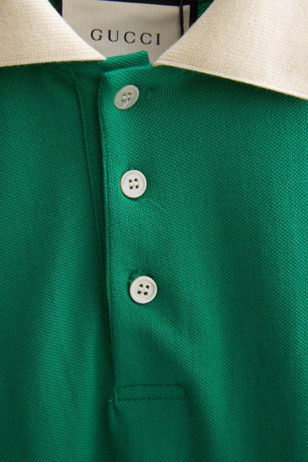 Green, Black and light-pink polo shirts